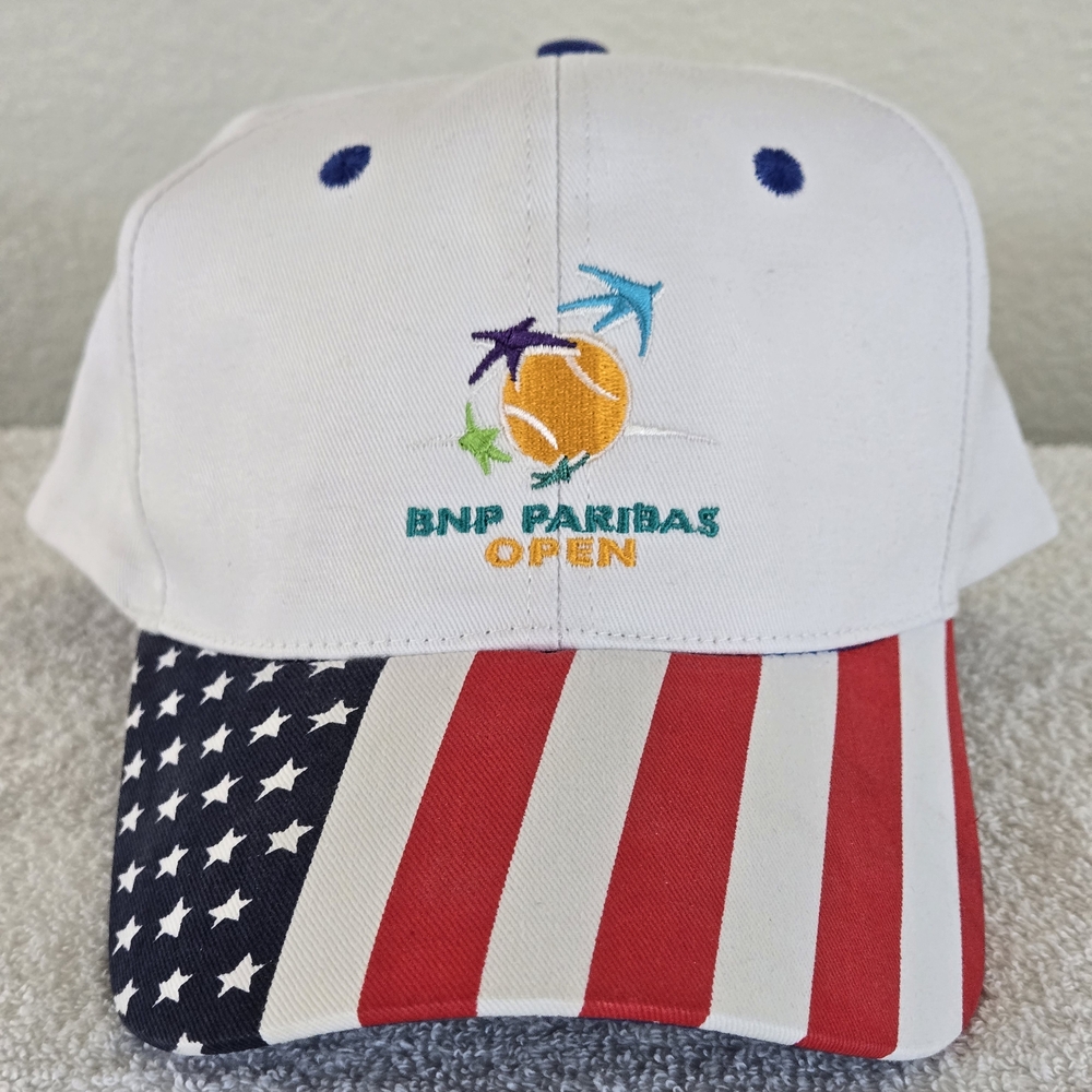 BNP Paribas Open Tennis Hat Cap Stars Stripes Red Blue Snapback USA Flag Brim